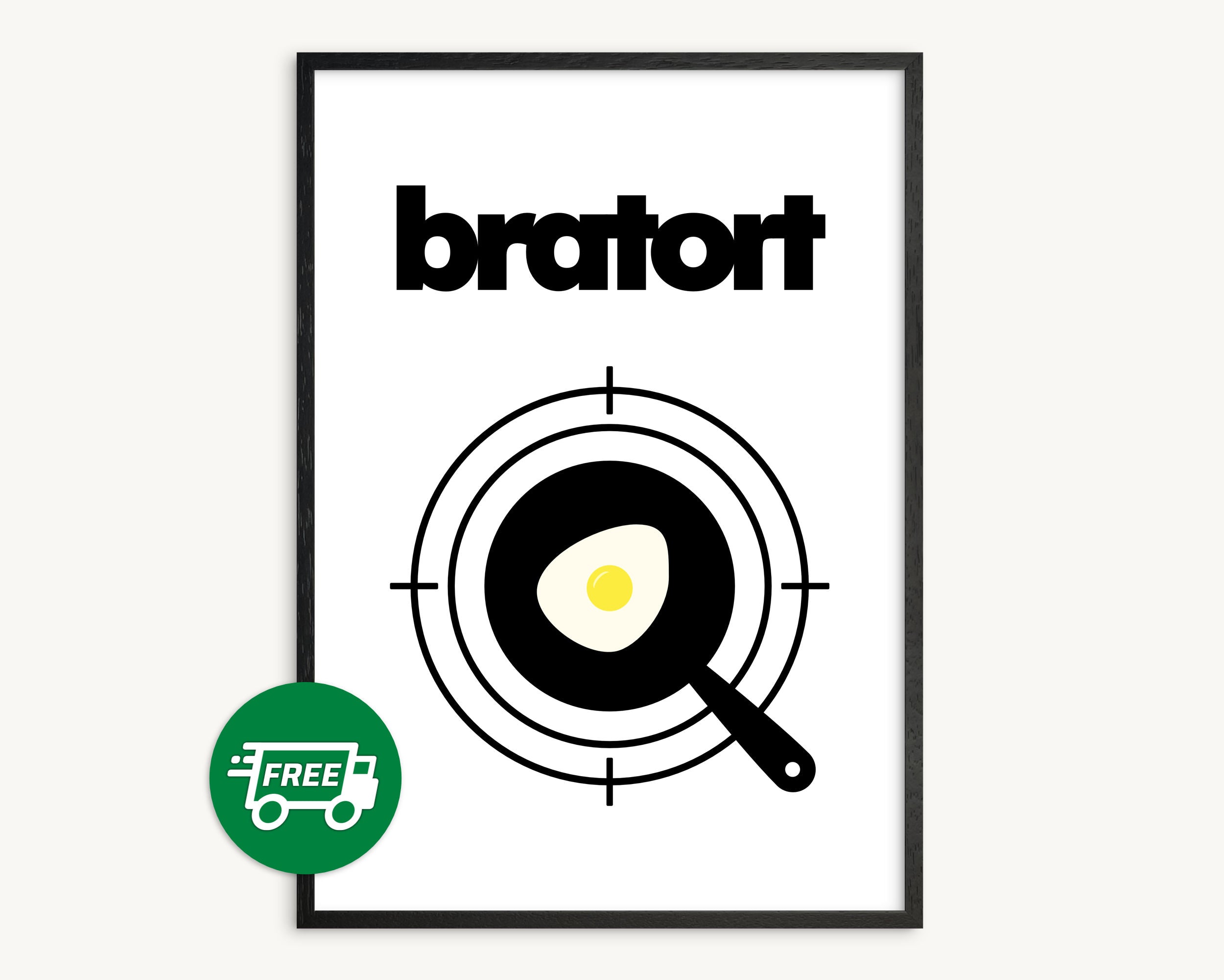 Bratort • Küchenbild für Serienköche • Poster mit Rahmen (wählbar)