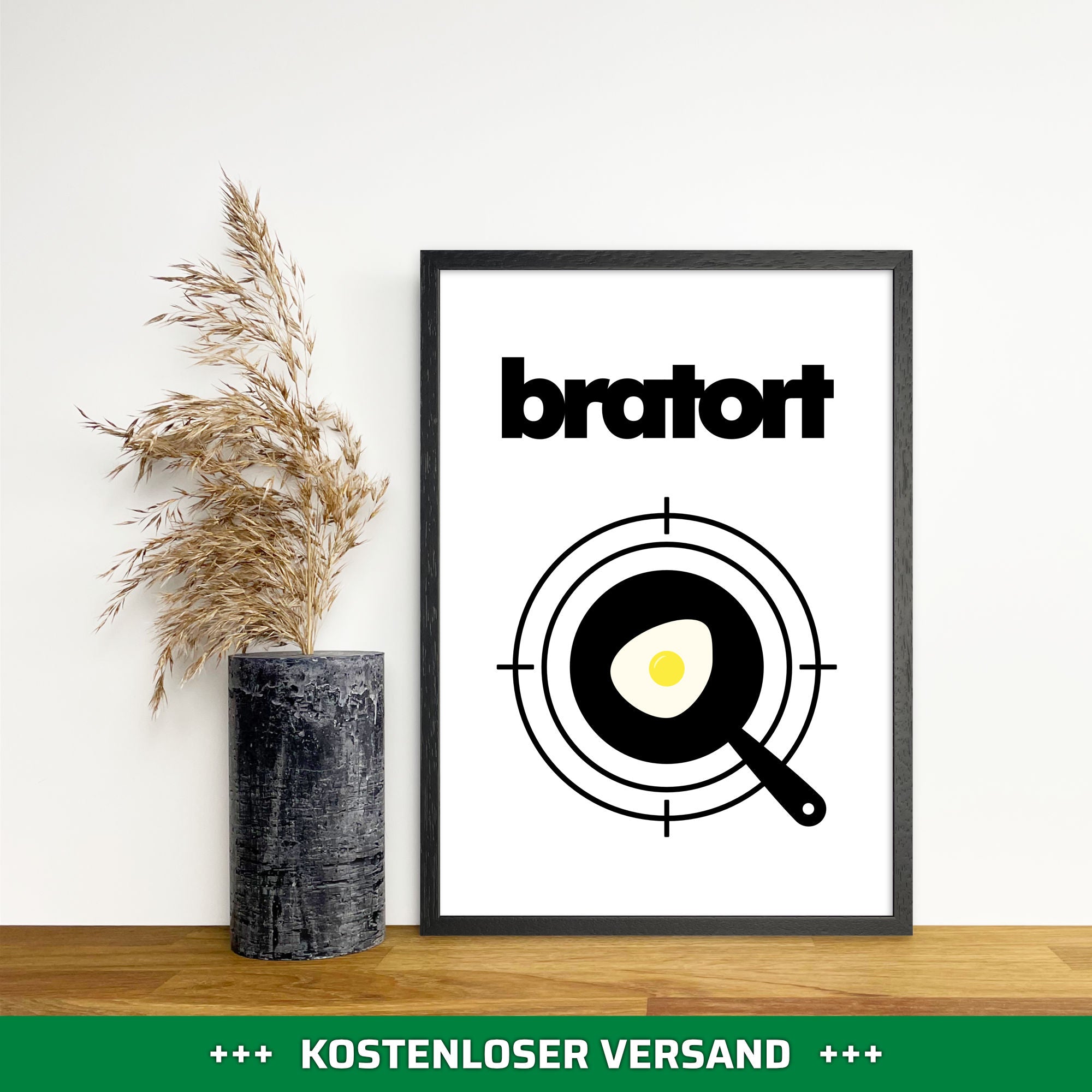 Bratort • Küchenbild für Serienköche • Poster mit Rahmen (wählbar)