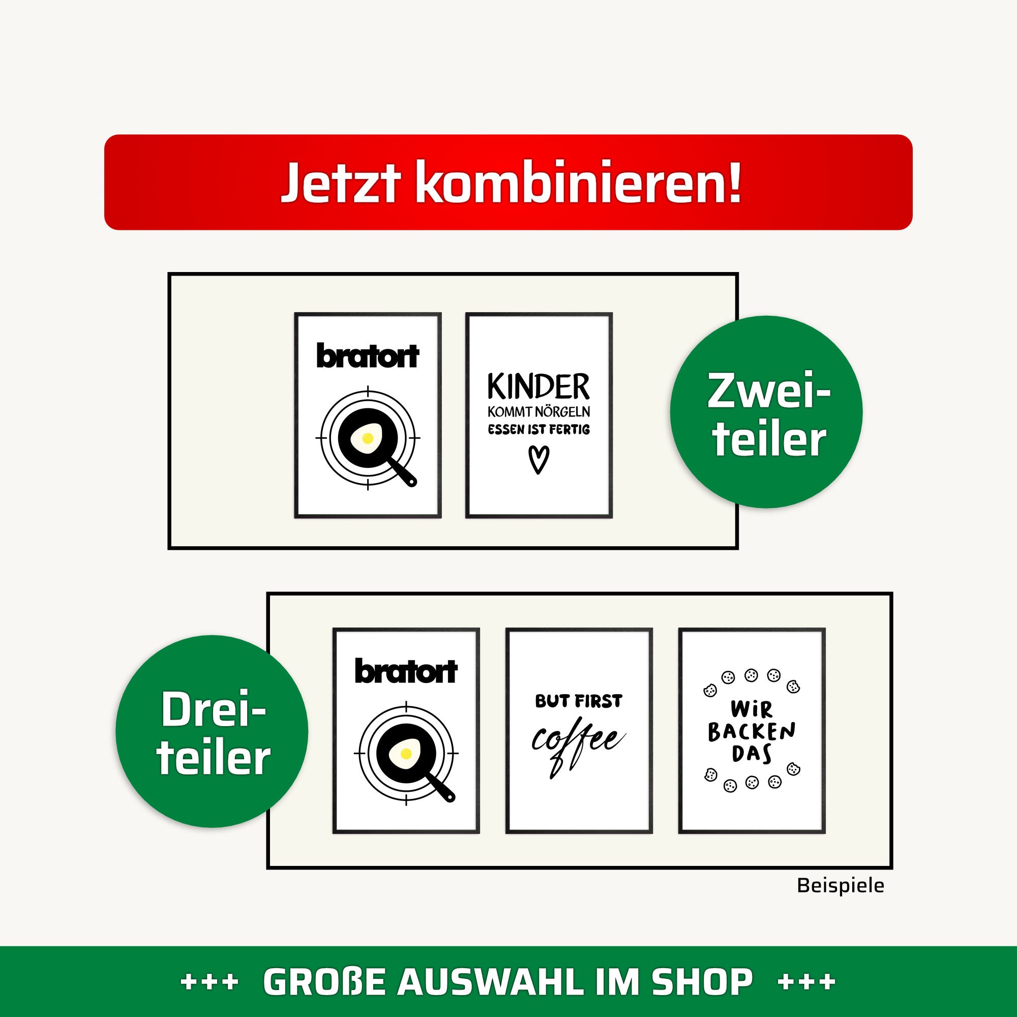 Bratort • Küchenbild für Serienköche • Poster mit Rahmen (wählbar)