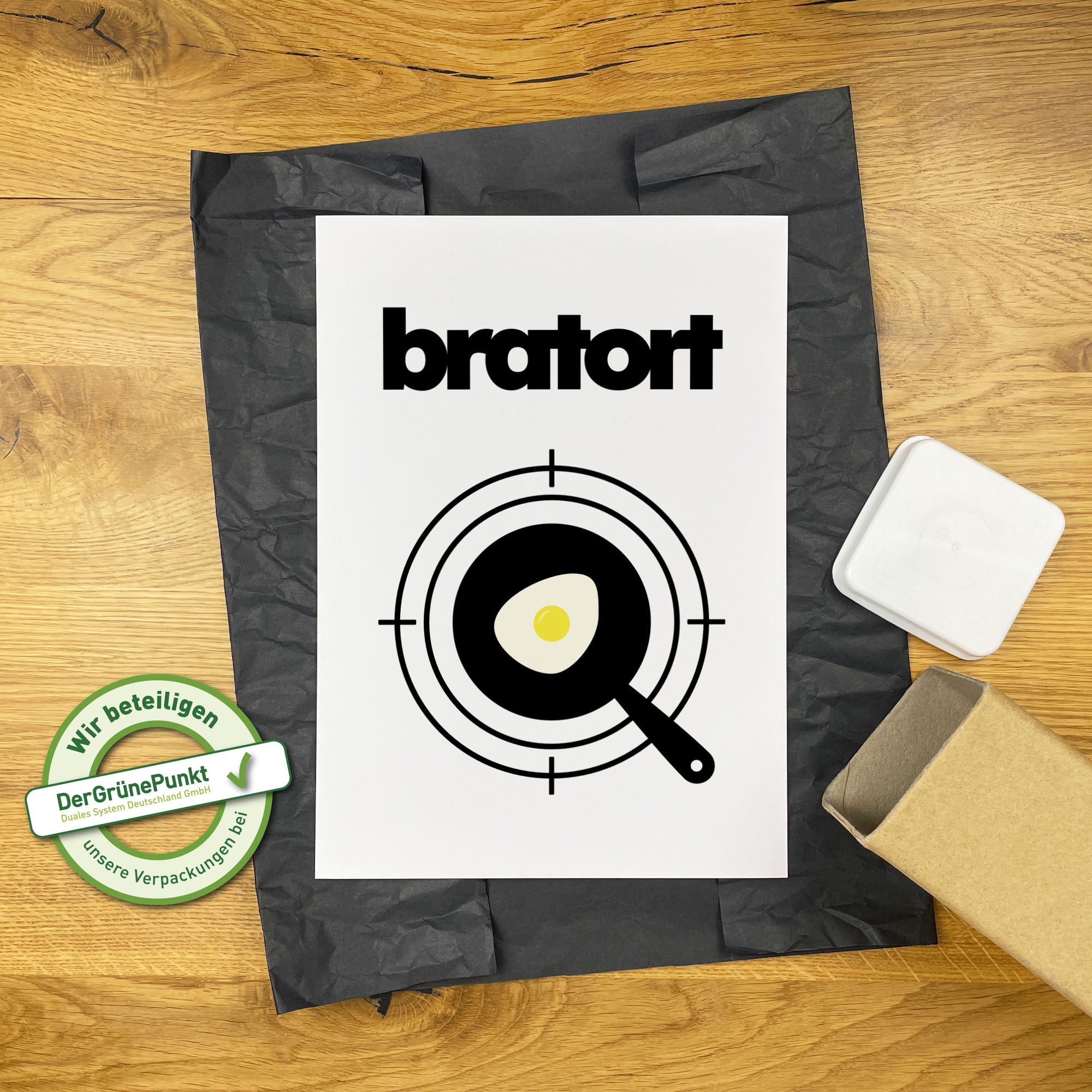 Bratort • Küchenbild für Serienköche • Poster mit Rahmen (wählbar)