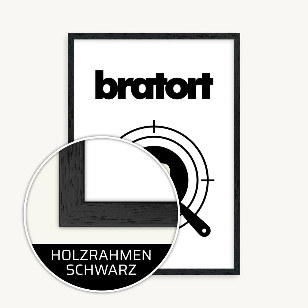 Bratort • Küchenbild für Serienköche • Poster mit Rahmen (wählbar)