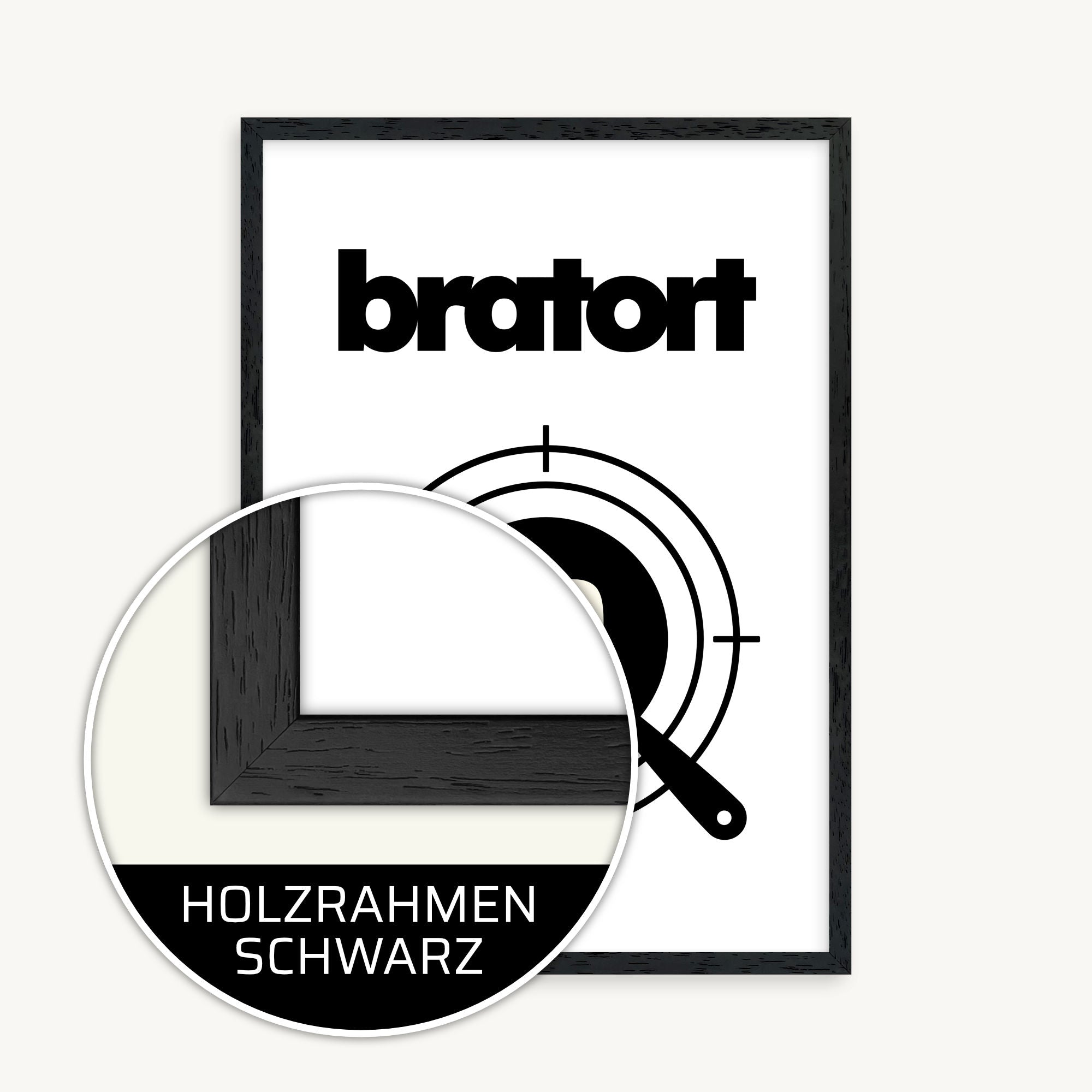 Bratort • Küchenbild für Serienköche • Poster mit Rahmen (wählbar)
