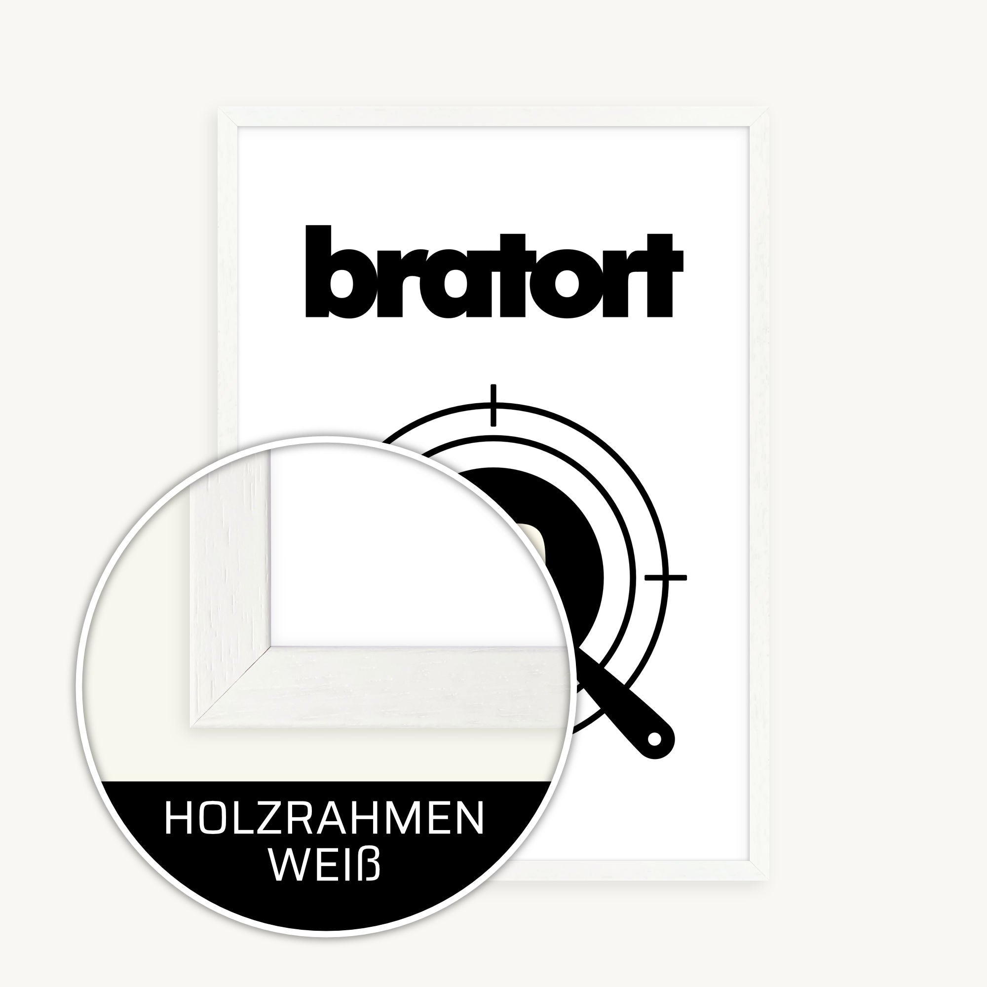Bratort • Küchenbild für Serienköche • Poster mit Rahmen (wählbar)