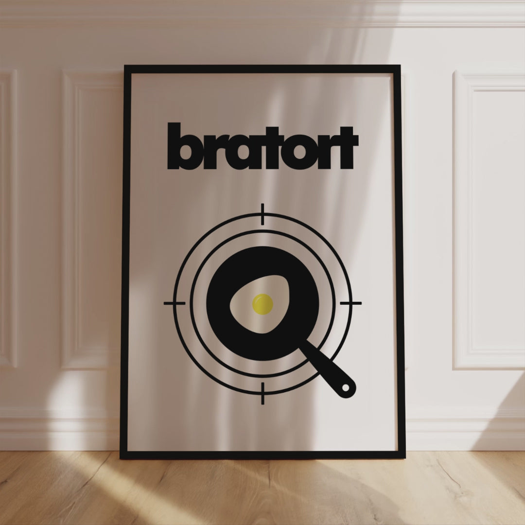 Bratort • Küchenbild für Serienköche • Poster mit Rahmen (wählbar)